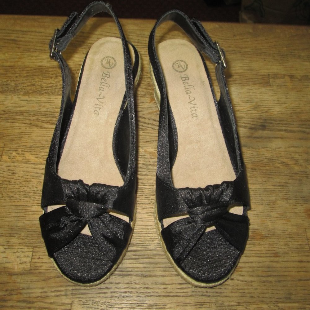 Womens Bella Vita Espadrille Sandals Black 6.5 M